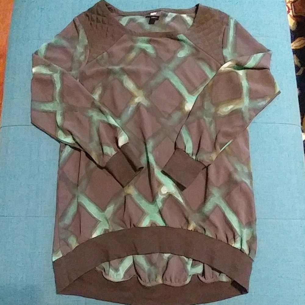 Mossimo Blouse Green and Black