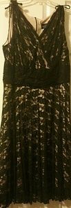Connected Woman size 18 W black lace dress
