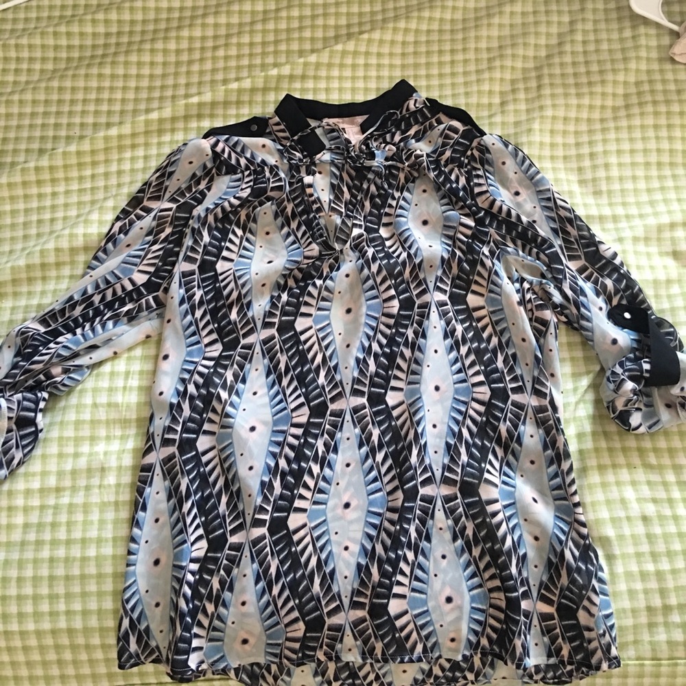 Self neck tie blouse