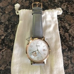 Leather fossil watch