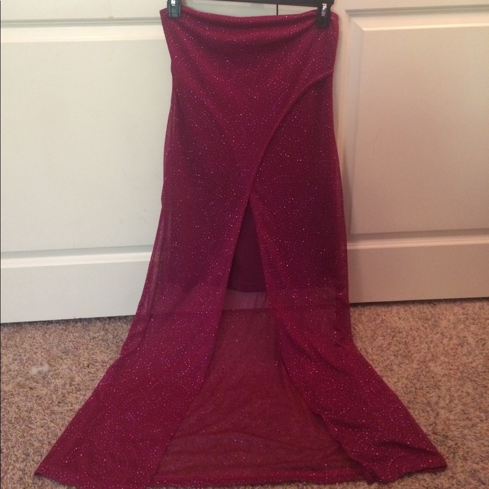 Next Up Magenta Glitter Dress