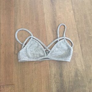 Brandy Melville grey and white bralette