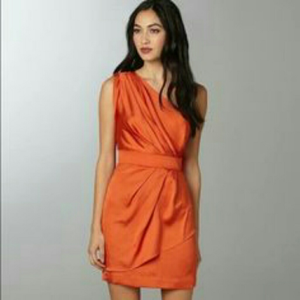 BCBG burnt orange cocktail dress