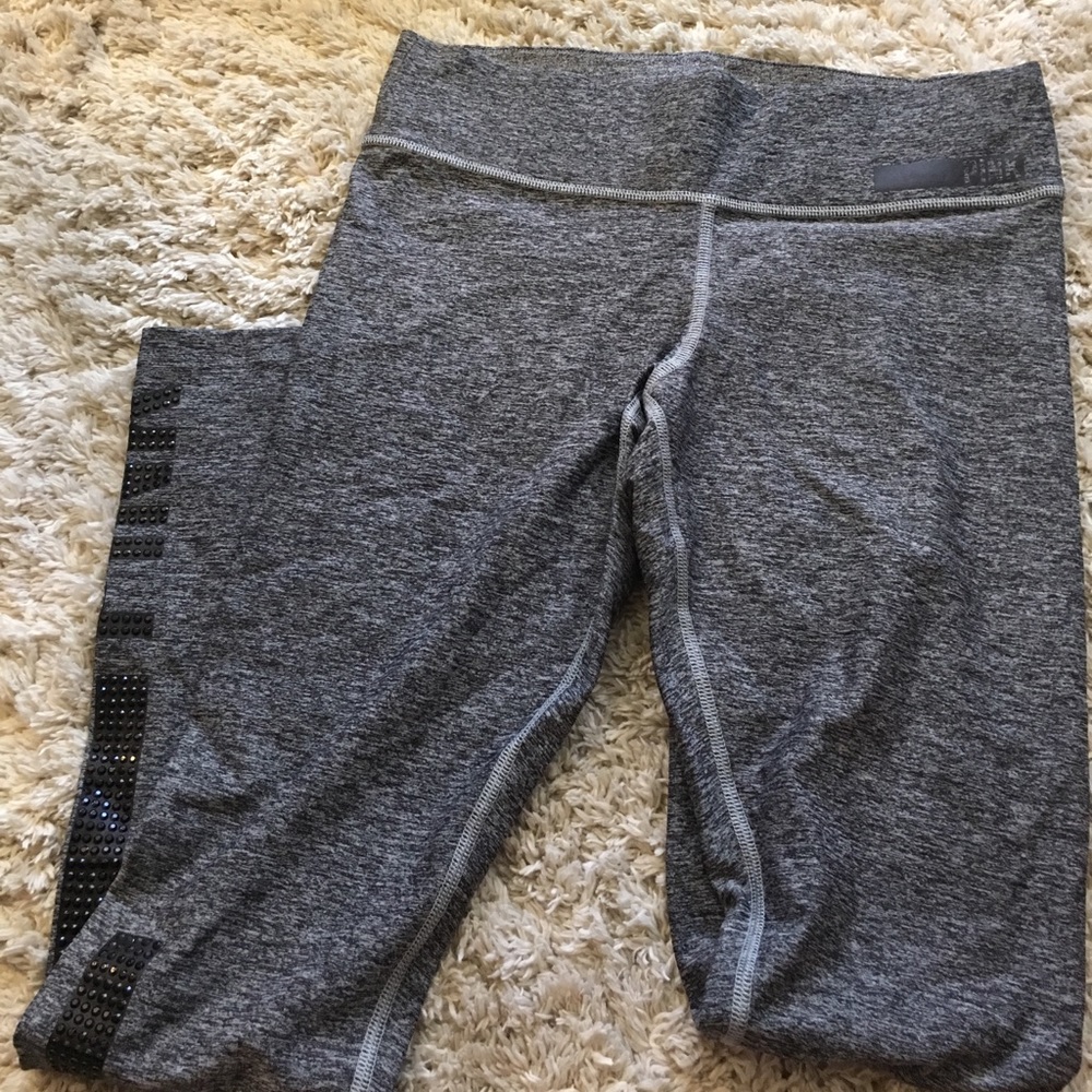 PINK Yoga Leggings with beaded pant leg