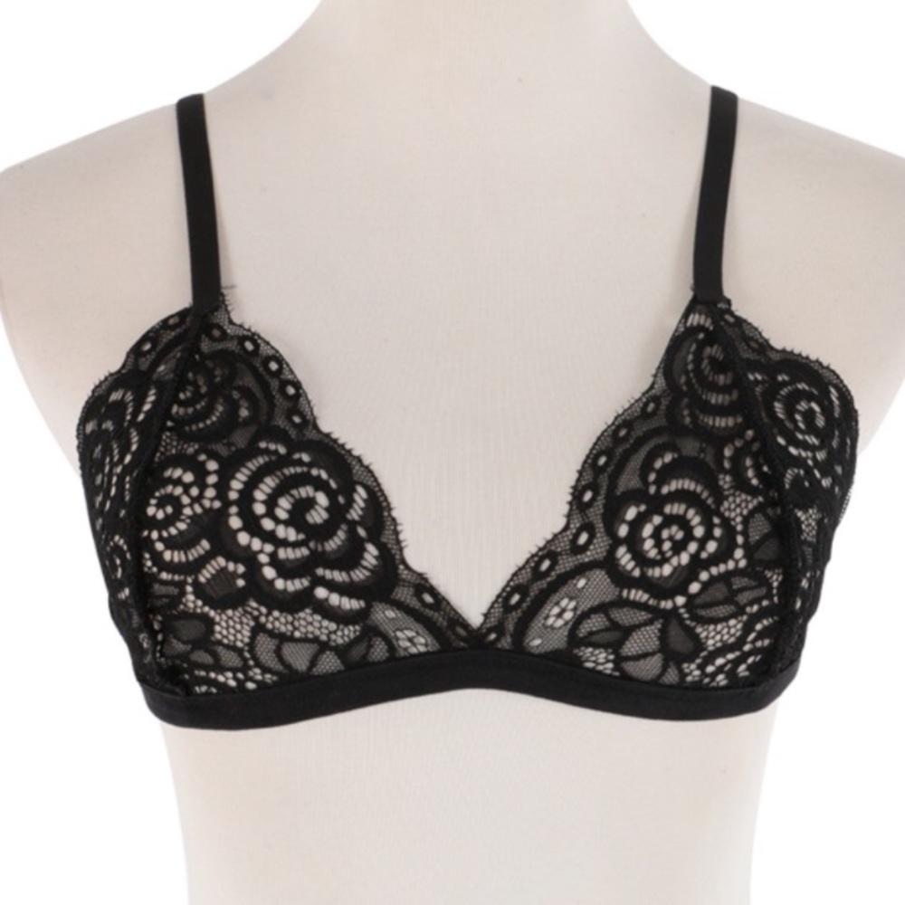 Black Floral Lace Bralette - Picture 4 of 8