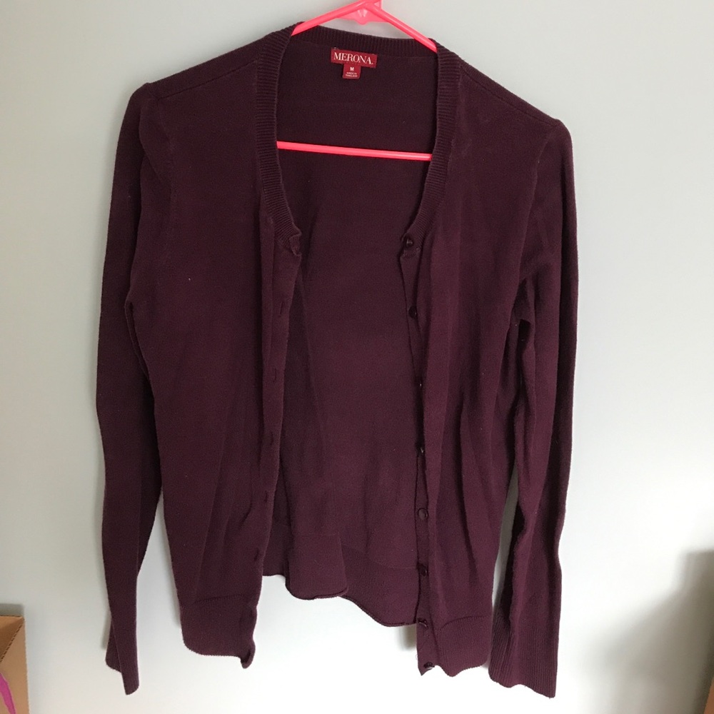 Burgundy Merona cardigan