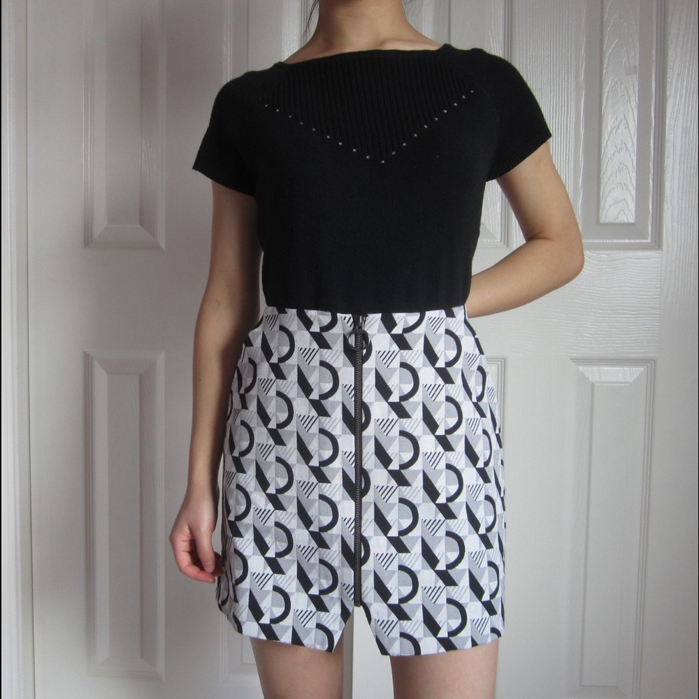 geo print skirt