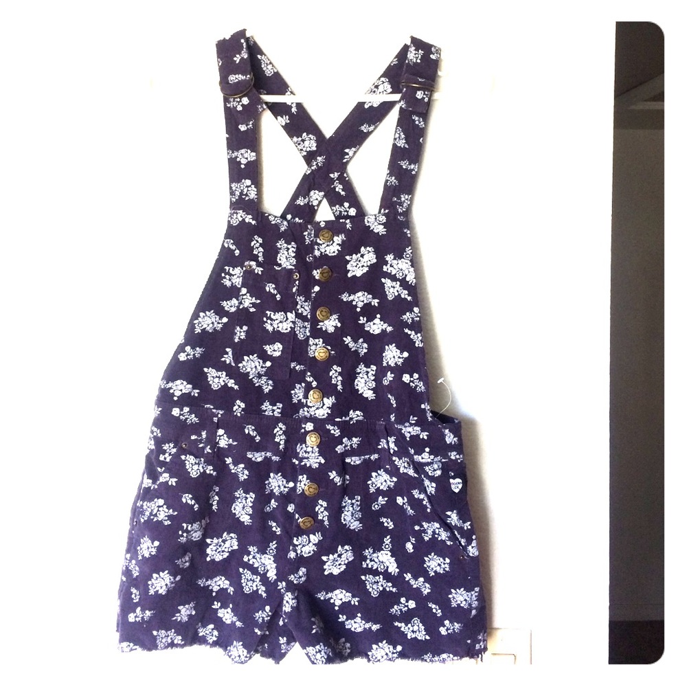 Floral Shorts Overalls