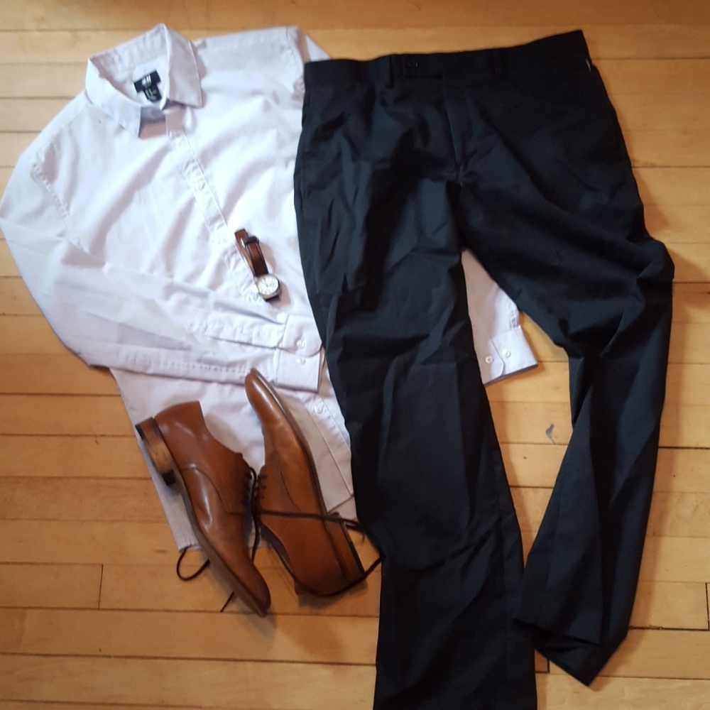 Black pattern dress pants