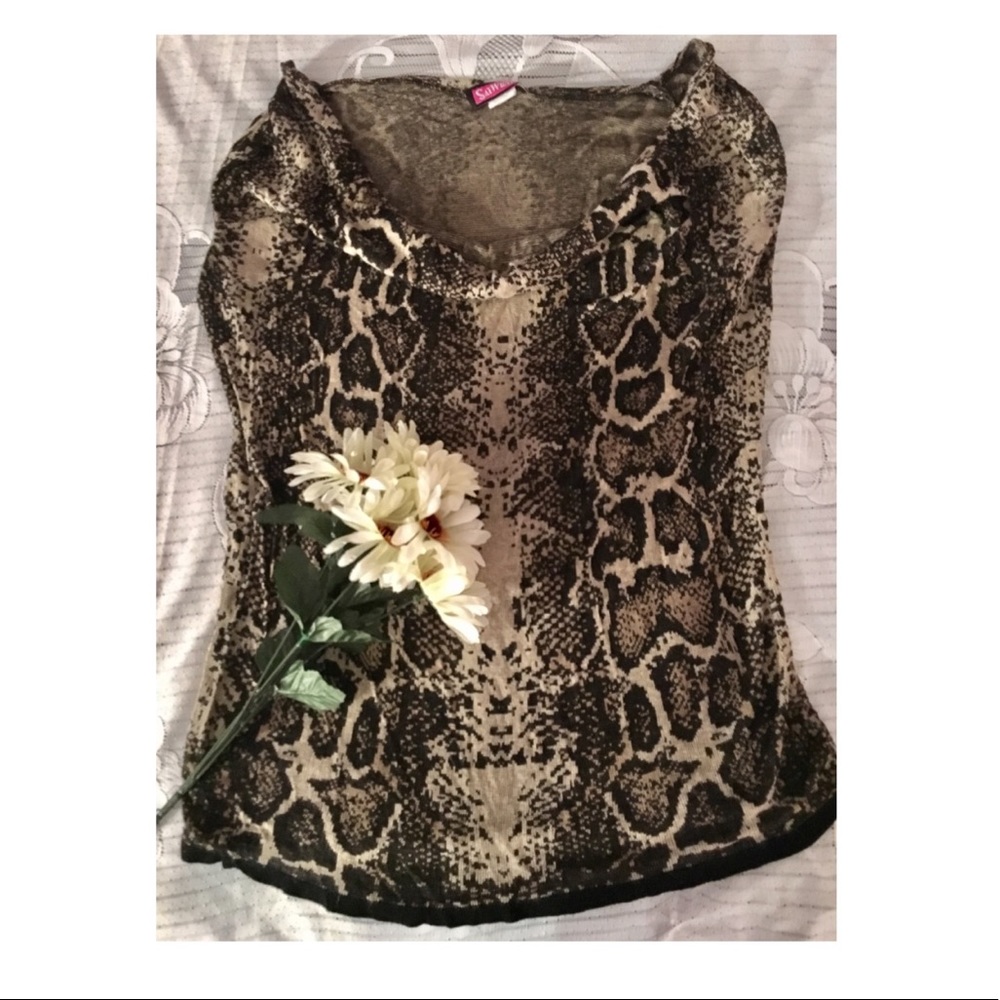 Snakeskin Design Sleeveless Top
