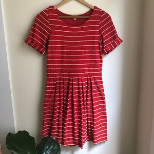 Scalloped Stripes Dress