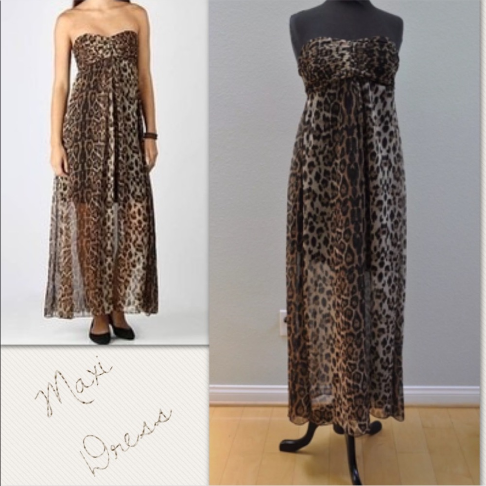 NWOT- Animal Print Strapless Maxi Dresses