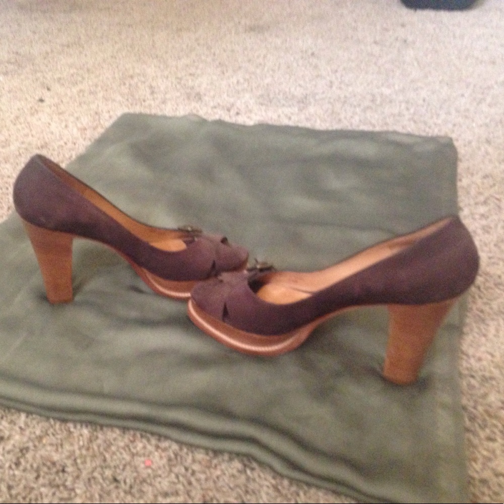 Michael Kors wooden heels with brown suede - Picture 2 of 4