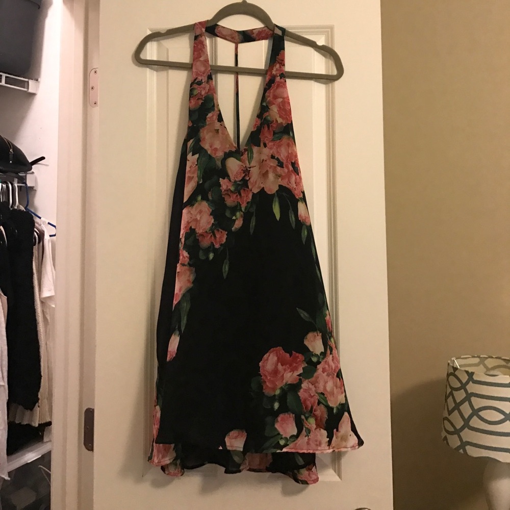 Black and Pink floral Dress