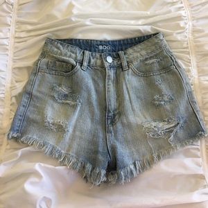 BDG high-waisted ripped denim shorts