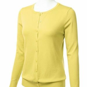 NWT bright lemon yellow button down cardigan