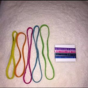 Set of 5 head bands and Under Armour hair ties