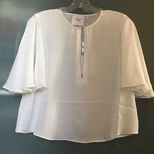 L'Academie white silk top