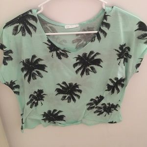 palm tree crop tee