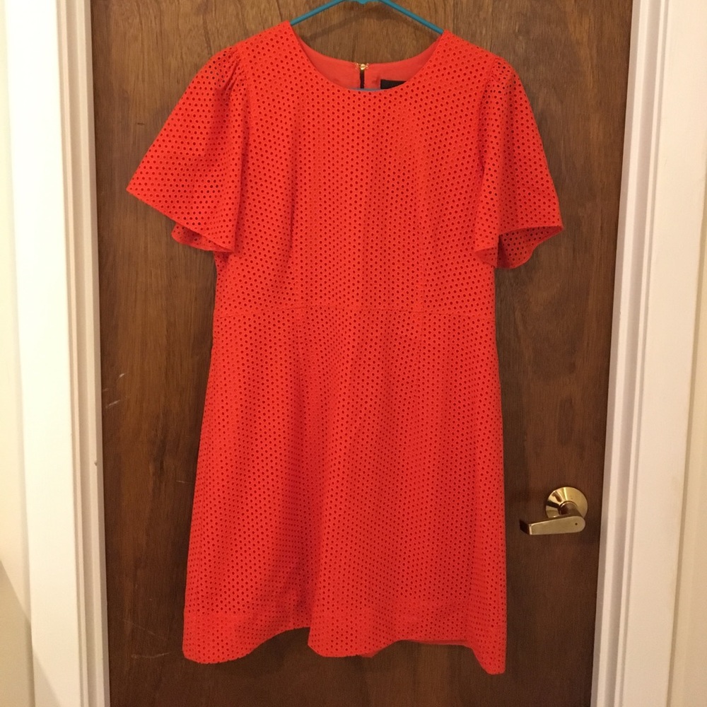 Orangish red dress. Size is petite 12