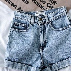 American Apparel Acid Wash High Waisted Shorts