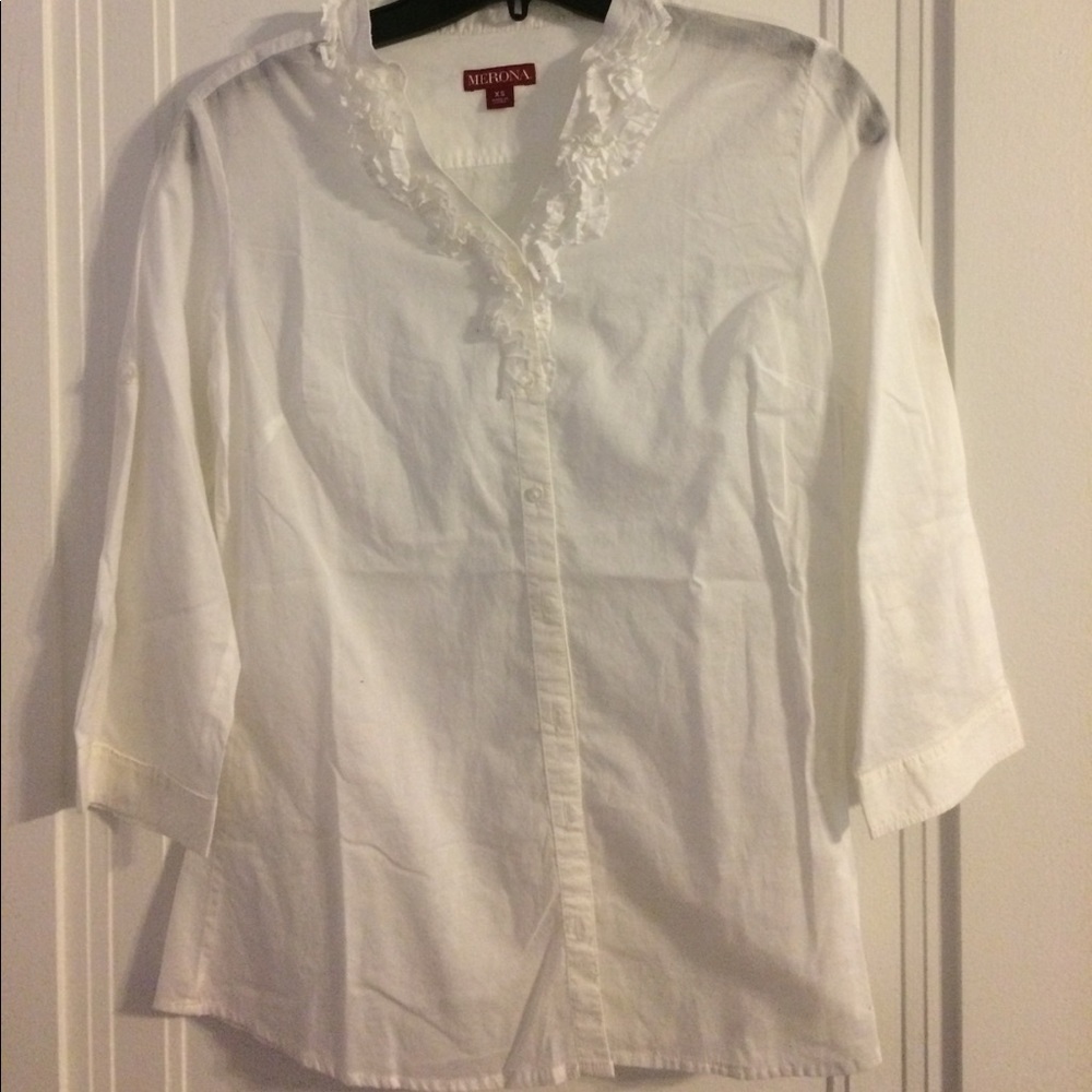 White Ruffled Blouse