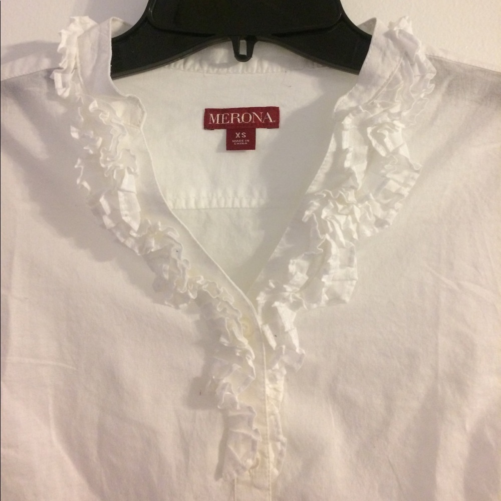 White Ruffled Blouse - Picture 2 of 3