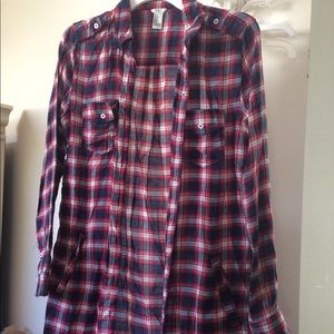 Red plaid T-shirt dress