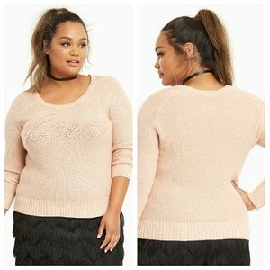TORRID NWT Blush Pink Scoop Neck Knit LOVE SWEATER