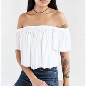 truly madly deeply White off the shoulder shirt