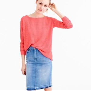 J. Crew garment dyed linen cable crew neck sweater