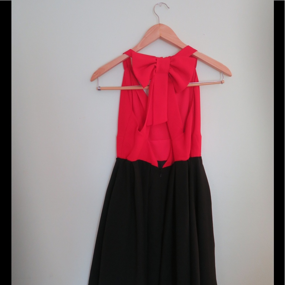 Black and red cocktail dress