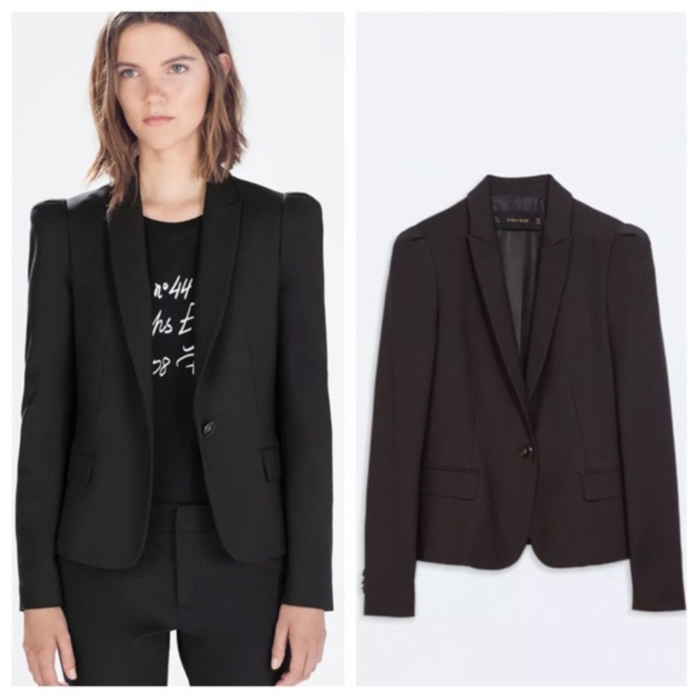 Black Button Up Zara Blazer