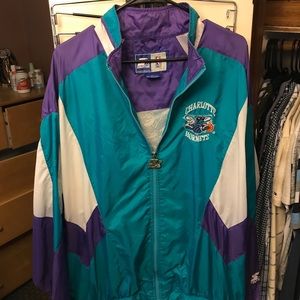 Vintage Starter Charlotte Hornets Jacket Zip Up