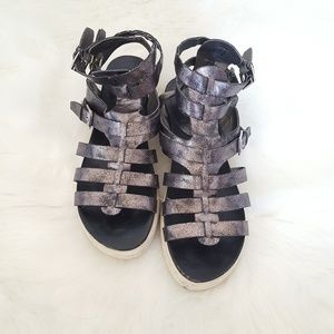 GUESS gladiator metallic sandals