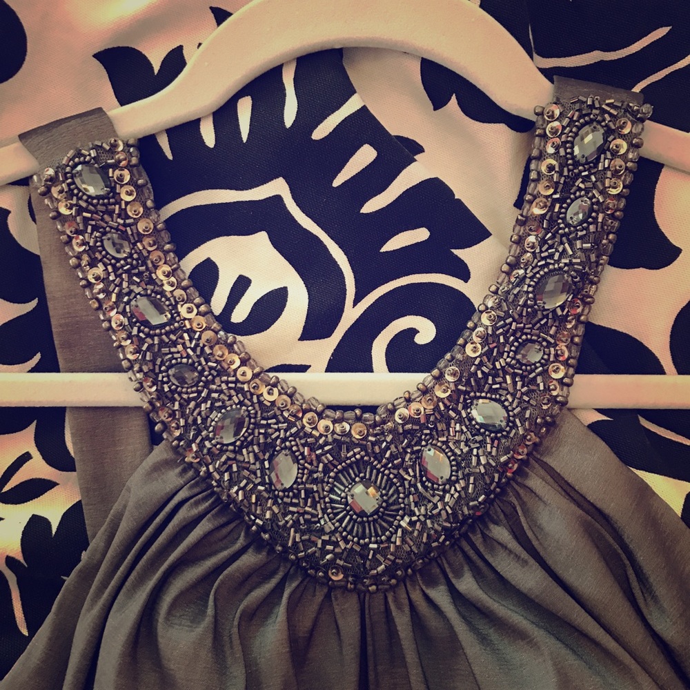 Cache Gold Mermaid Formal Dress