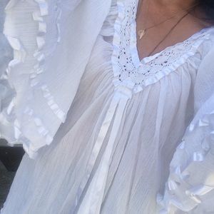 Boho cotton gauze top free size