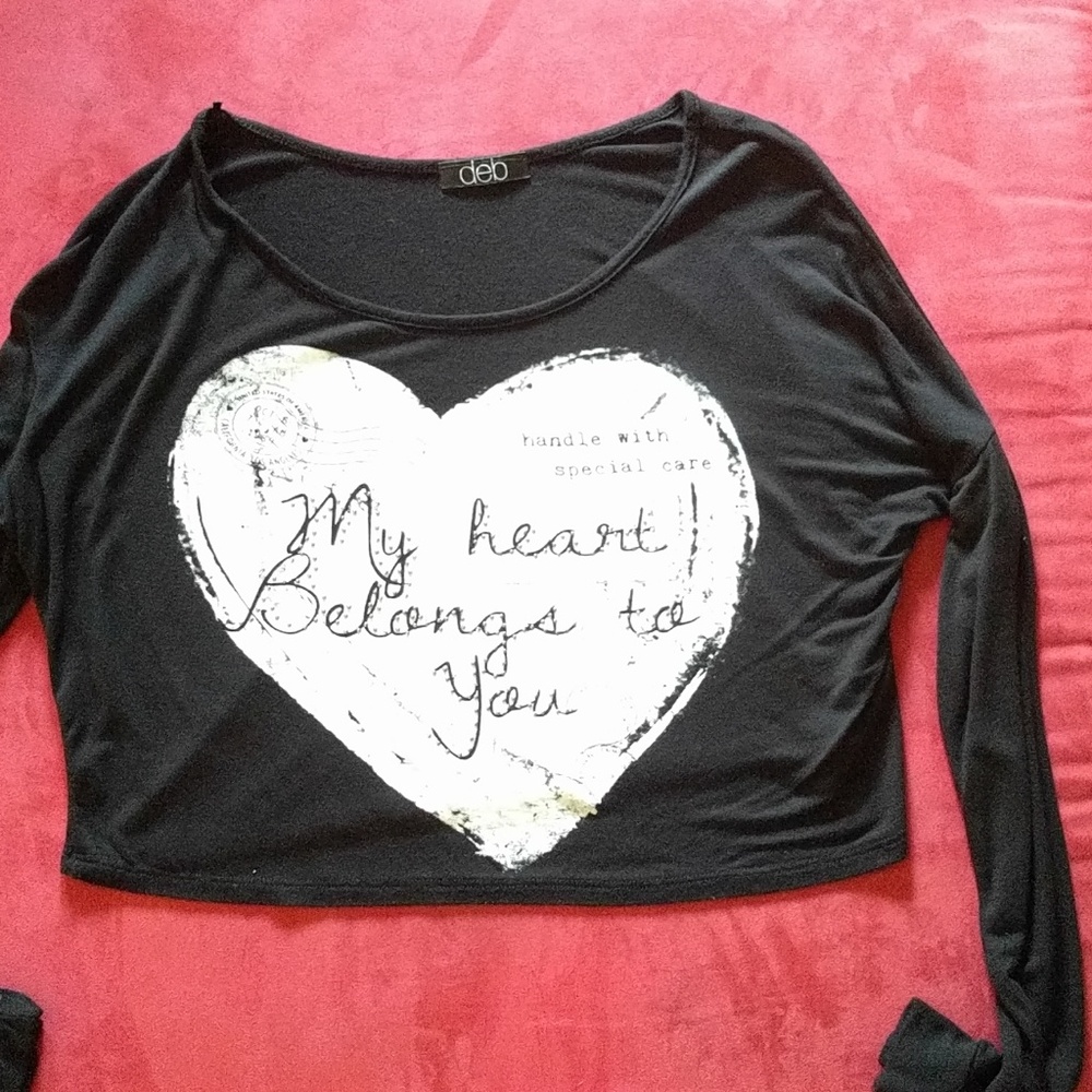 "My Heart Belongs to You" loose fitting crop top