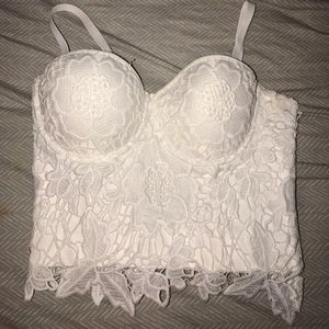 BRAND NEW Love culture white corset shirt