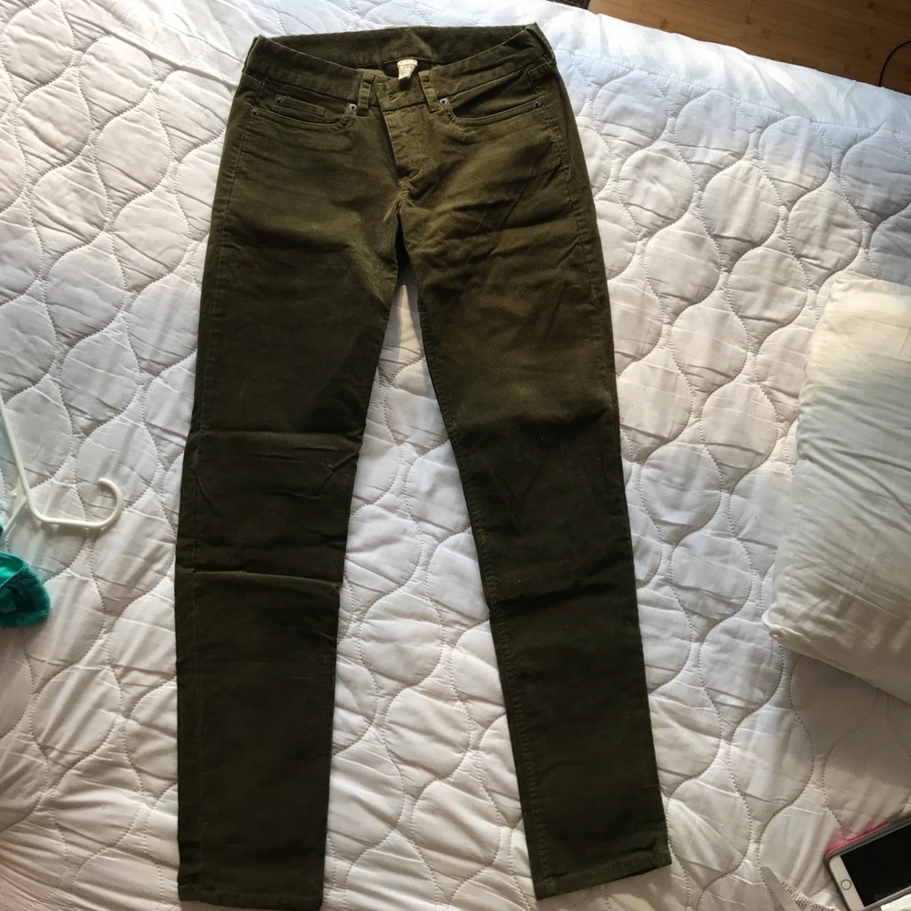 Jcrew olive corduroy pants