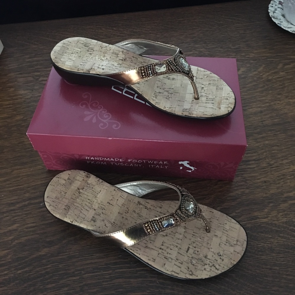 Italian shoemakers heeled flip flops