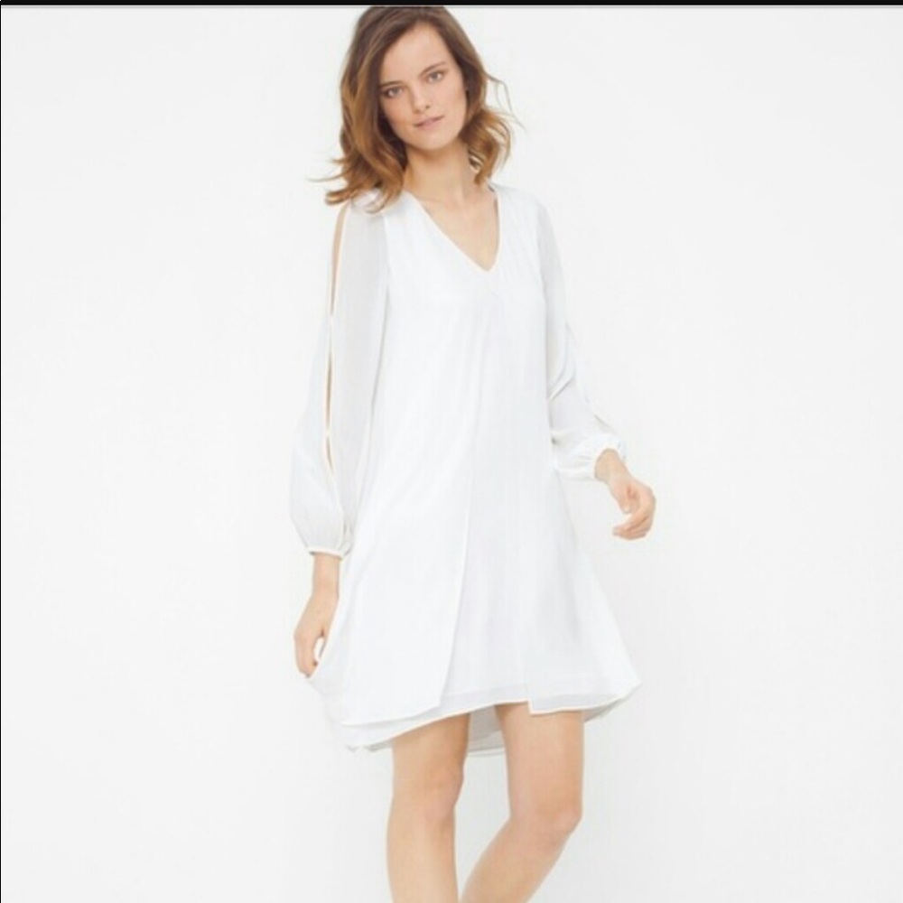 WHBM NWT boho split white dress.