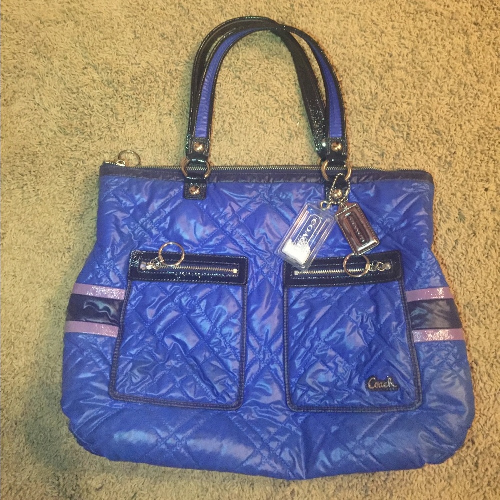 Blue Coach handbag