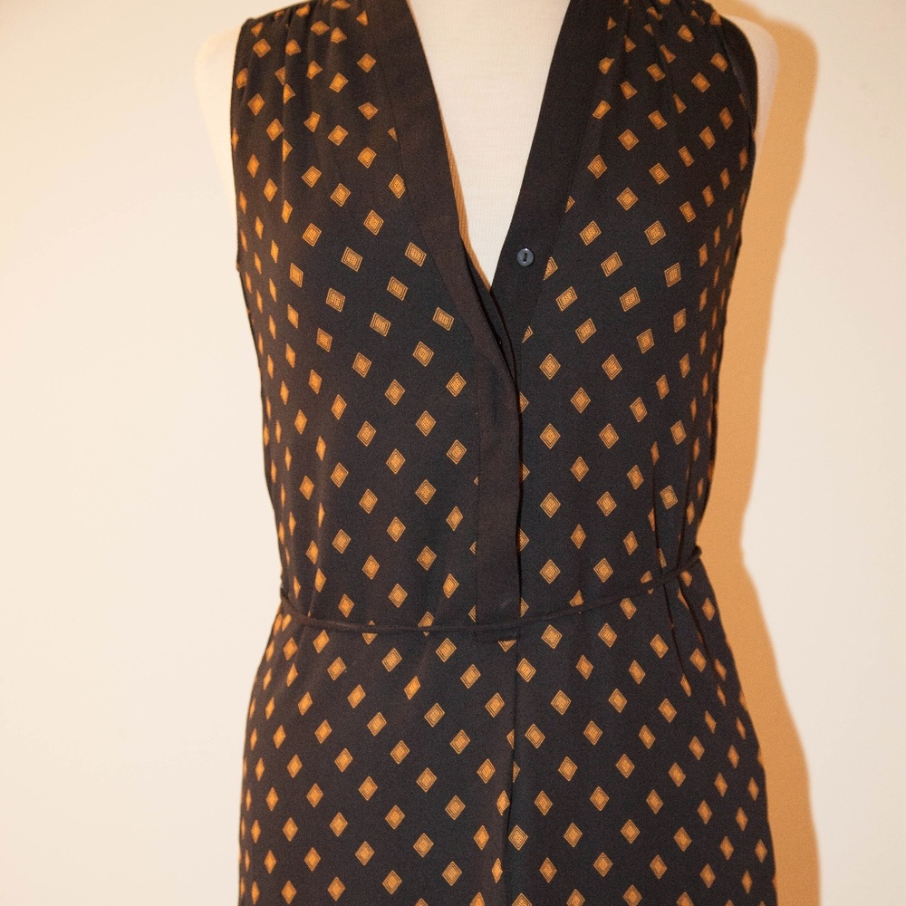 H&M navy blue and gold dress