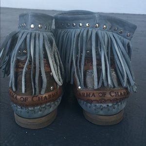 Karma of Charme blue moccasins, Italian Leather.