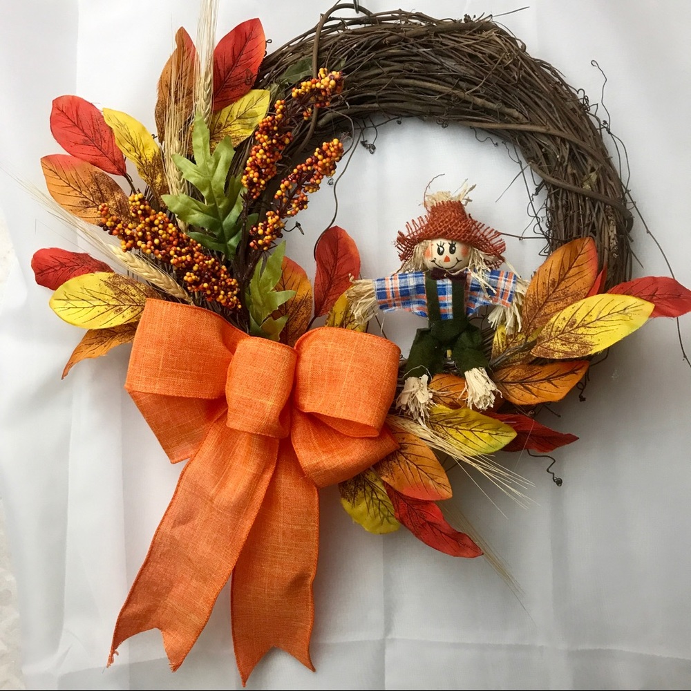 Halloween Autumn Fall Wreath Scarecrow decoration