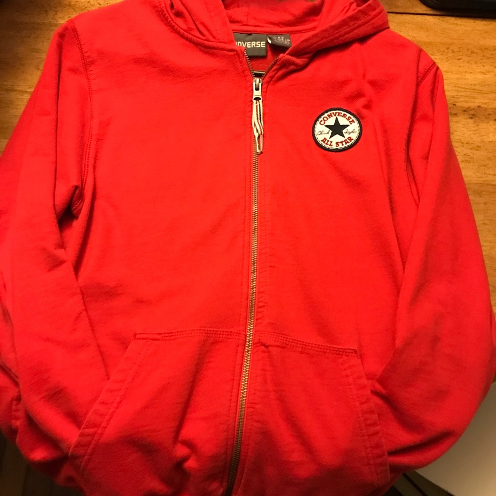 Converse Zip Up Red Hoodie Chuck All-State