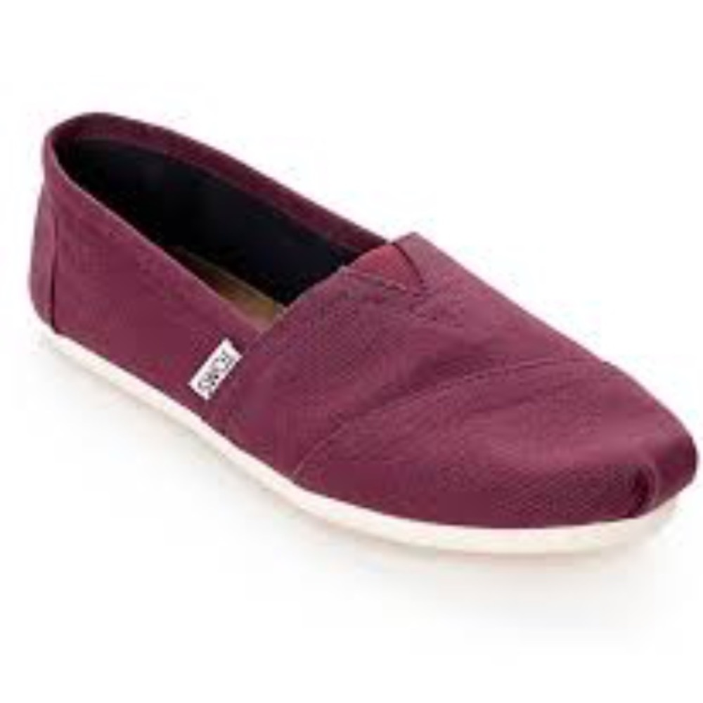 Women's size 7 Burgundy Canvas TOMS