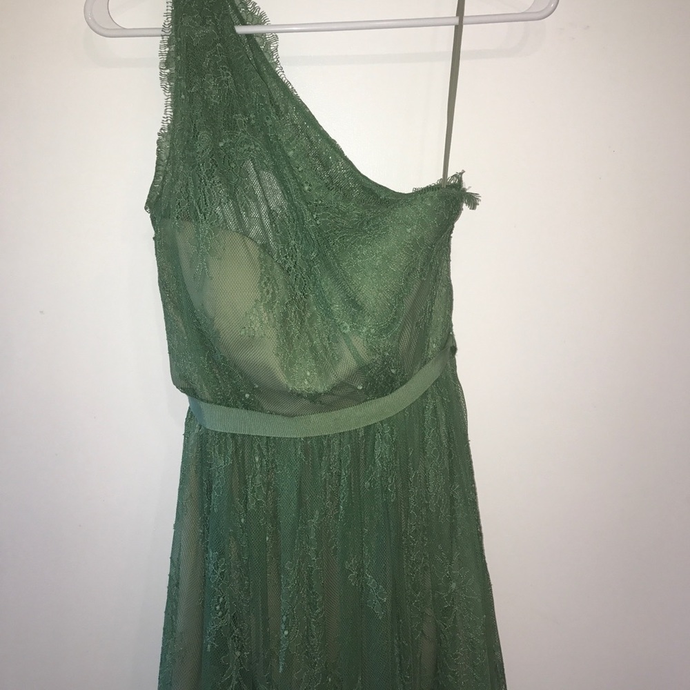 BHLDN One Shoulder Green Dress