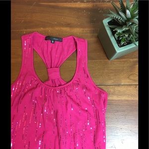 Pink Tank Top with Sequin Detailing